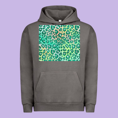 Green Leopard Glitter Urban Hoodie Designed By Jahusdesignshop