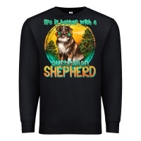 Black life is better with a australian shepherd Premium Sweatshirt - texasbilliewilder