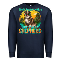 Navy life is better with a australian shepherd Premium Sweatshirt - texasbilliewilder