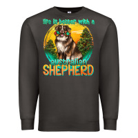 Smoke life is better with a australian shepherd Premium Sweatshirt - texasbilliewilder