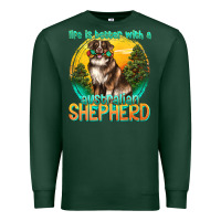 Sports Green life is better with a australian shepherd Premium Sweatshirt - texasbilliewilder