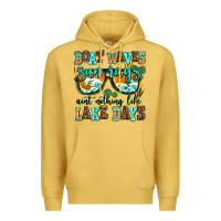 Antique Gold boat waves sun rays aint nothing like lake days Premium Hoodie - AdoDesignShop