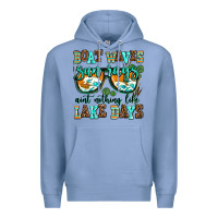 Colony Blue boat waves sun rays aint nothing like lake days Premium Hoodie - AdoDesignShop