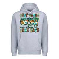 Heather Grey boat waves sun rays aint nothing like lake days Premium Hoodie - AdoDesignShop