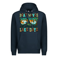 Navy boat waves sun rays aint nothing like lake days Premium Hoodie - AdoDesignShop