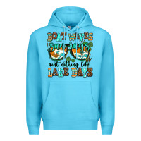 Ocean Blue boat waves sun rays aint nothing like lake days Premium Hoodie - AdoDesignShop