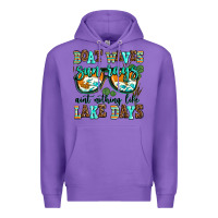 Purple boat waves sun rays aint nothing like lake days Premium Hoodie - AdoDesignShop