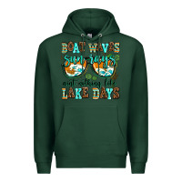 Sports Green boat waves sun rays aint nothing like lake days Premium Hoodie - AdoDesignShop