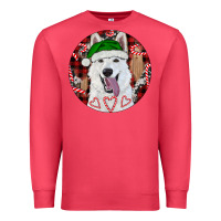 Cardinal Christmas White Shepherd With Buffalo Plaid Premium Sweatshirt - RanaPortraitStore