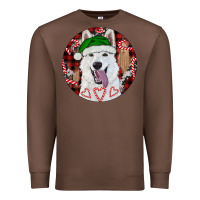 Chestnut Christmas White Shepherd With Buffalo Plaid Premium Sweatshirt - RanaPortraitStore
