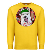 Lemon Christmas White Shepherd With Buffalo Plaid Premium Sweatshirt - RanaPortraitStore