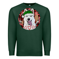 Sports Green Christmas White Shepherd With Buffalo Plaid Premium Sweatshirt - RanaPortraitStore