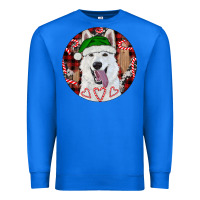 True Royal Christmas White Shepherd With Buffalo Plaid Premium Sweatshirt - RanaPortraitStore