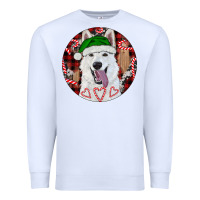 White Christmas White Shepherd With Buffalo Plaid Premium Sweatshirt - RanaPortraitStore