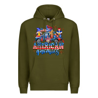 Army Green American truck gnomes Premium Hoodie - AdoDesignShop