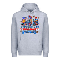 Heather Grey American truck gnomes Premium Hoodie - AdoDesignShop