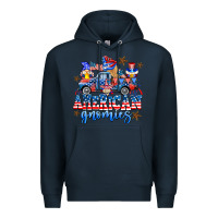 Navy American truck gnomes Premium Hoodie - AdoDesignShop
