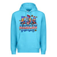 Ocean Blue American truck gnomes Premium Hoodie - AdoDesignShop