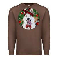 Chestnut Christmas White Shepherd With Cowhide Premium Sweatshirt - RanaPortraitStore