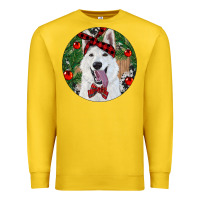 Lemon Christmas White Shepherd With Cowhide Premium Sweatshirt - RanaPortraitStore