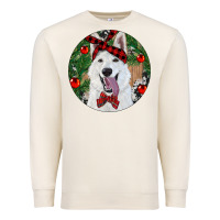 Sandshell Christmas White Shepherd With Cowhide Premium Sweatshirt - RanaPortraitStore