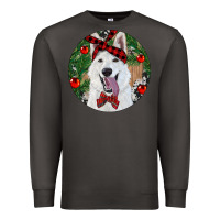 Smoke Christmas White Shepherd With Cowhide Premium Sweatshirt - RanaPortraitStore
