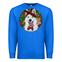 True Royal Christmas White Shepherd With Cowhide Premium Sweatshirt - RanaPortraitStore