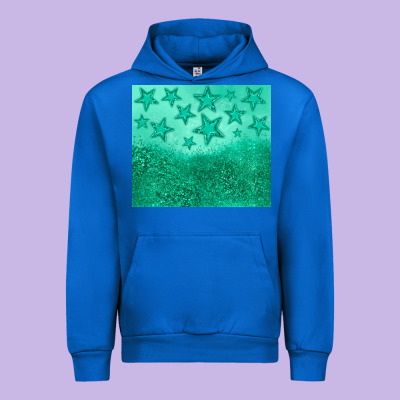 Green Glitter Star Urban Hoodie Designed By Jahusdesignshop