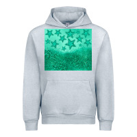 Heather Grey green glitter star Urban Hoodie - JahusDesignShop