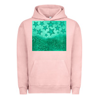 Pigment Salmon green glitter star Urban Hoodie - JahusDesignShop