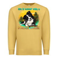 Antique Gold life is better with a border collie Premium Sweatshirt - texasbilliewilder
