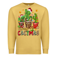 Antique Gold christmas cactus merry cactmas Premium Sweatshirt - Zillion Design Studio