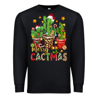 Black christmas cactus merry cactmas Premium Sweatshirt - Zillion Design Studio