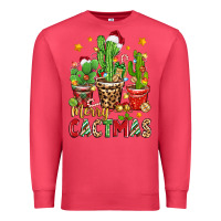 Cardinal christmas cactus merry cactmas Premium Sweatshirt - Zillion Design Studio