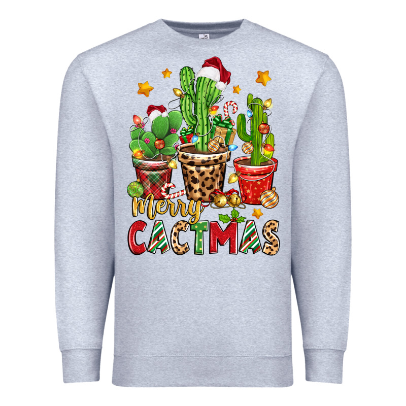 Christmas Cactus Merry Cactmas Premium Sweatshirt by Zillion Design Studio | Teevron