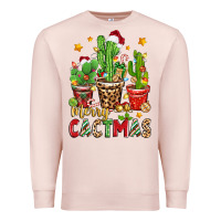 Pale Pink christmas cactus merry cactmas Premium Sweatshirt - Zillion Design Studio