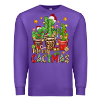 Purple christmas cactus merry cactmas Premium Sweatshirt - Zillion Design Studio