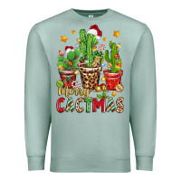 Seafoam christmas cactus merry cactmas Premium Sweatshirt - Zillion Design Studio