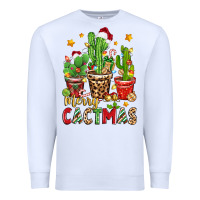 White christmas cactus merry cactmas Premium Sweatshirt - Zillion Design Studio