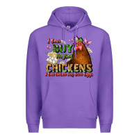 Purple i can buy myself chickens i can hatch my own eggs Premium Hoodie - JahusDesignShop