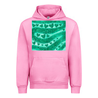 Fuchsia Pink green glitter heart Urban Hoodie - JahusDesignShop