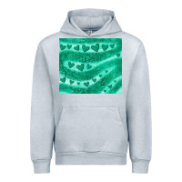 Heather Grey green glitter heart Urban Hoodie - JahusDesignShop