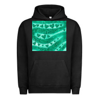 Pigment Black green glitter heart Urban Hoodie - JahusDesignShop