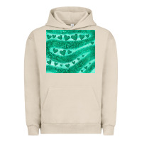 Pigment French Oak green glitter heart Urban Hoodie - JahusDesignShop