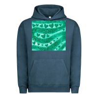 Pigment Midnight Navy green glitter heart Urban Hoodie - JahusDesignShop