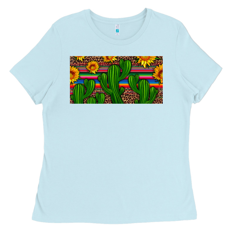 Sunflowers And Cactus License Plate Ladies Tee by Artiststas | Teevron