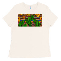 Bone sunflowers and cactus license plate Ladies Tee - Artiststas