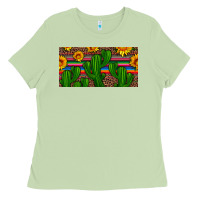 Matcha sunflowers and cactus license plate Ladies Tee - Artiststas