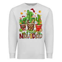 Dove Grey christmas cactus feliz navidad Premium Sweatshirt - Zillion Design Studio