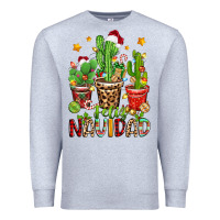 Heather Grey christmas cactus feliz navidad Premium Sweatshirt - Zillion Design Studio